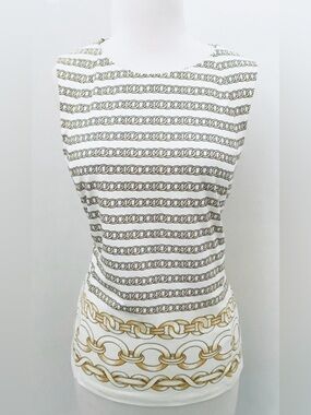 J. McLAUGHLIN CHAIN LINK PRINT TOP